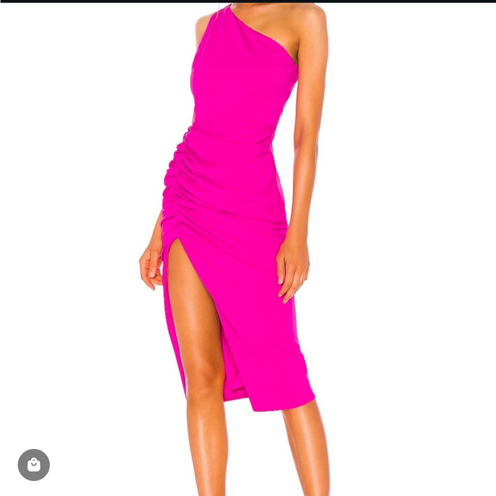 Electric Pink One-Shoulder Dress